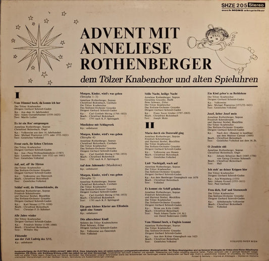 Anneliese Rothenberger - Advent Mit Anneliese Rothenberger Dem Tölzer Knabenchor Und Alten Spieluhren