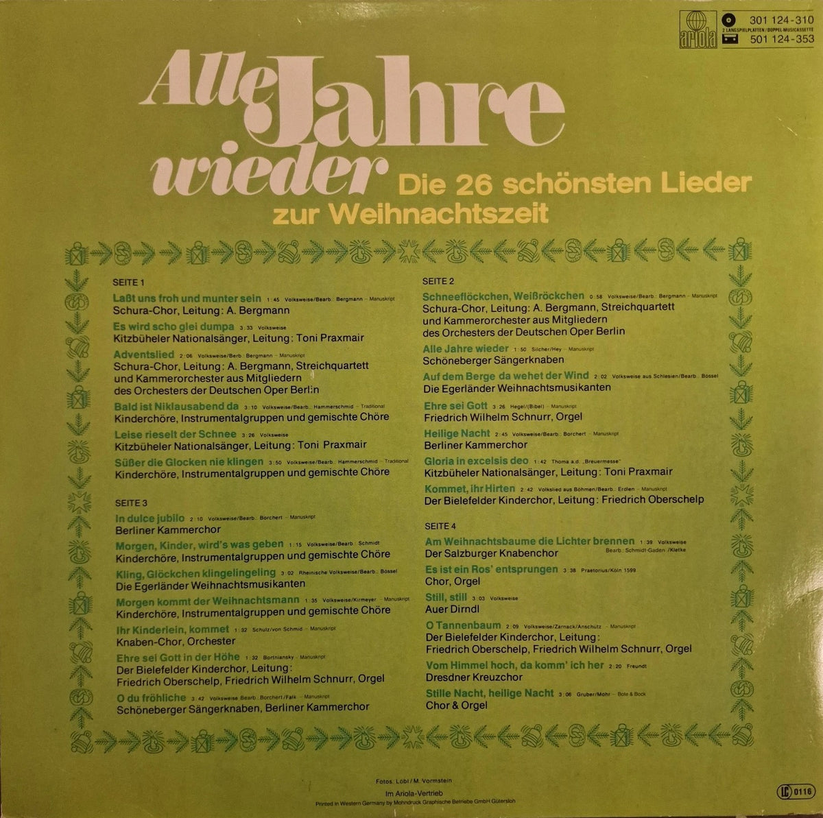 Alle Jahre wieder - Die 26 schönsten Lieder zur Weihnachtszeit