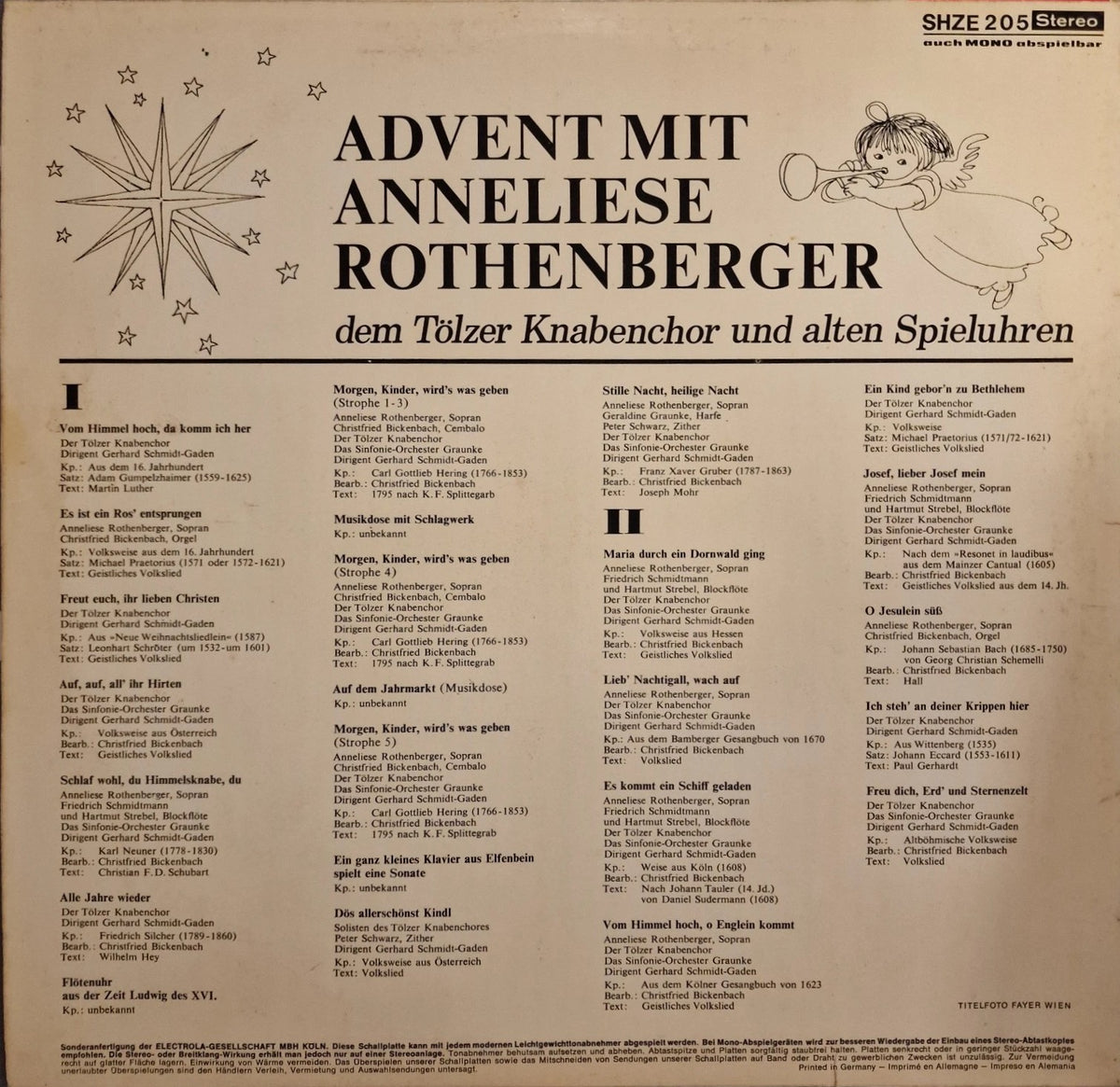 Anneliese Rothenberger - Advent Mit Anneliese Rothenberger Dem Tölzer Knabenchor Und Alten Spieluhren